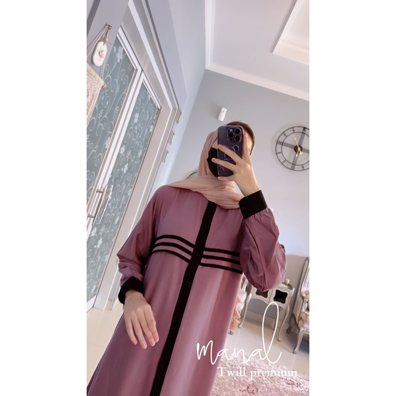 Daster Arab Fairuz MANAL Maxi Dress Gamis Twill Premium Ori