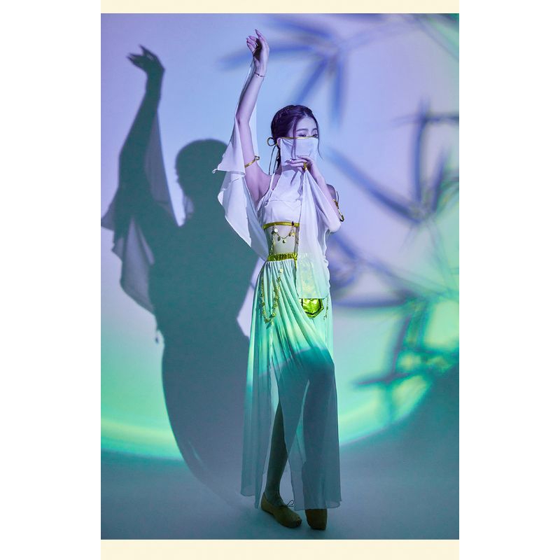 Gaun Tari Perut Mode Baru Kostum Cosplay Cleopatra Seksi Kostum Penampilan Panggung Pertunjukan Set Wanita Putri Suku Eksotis