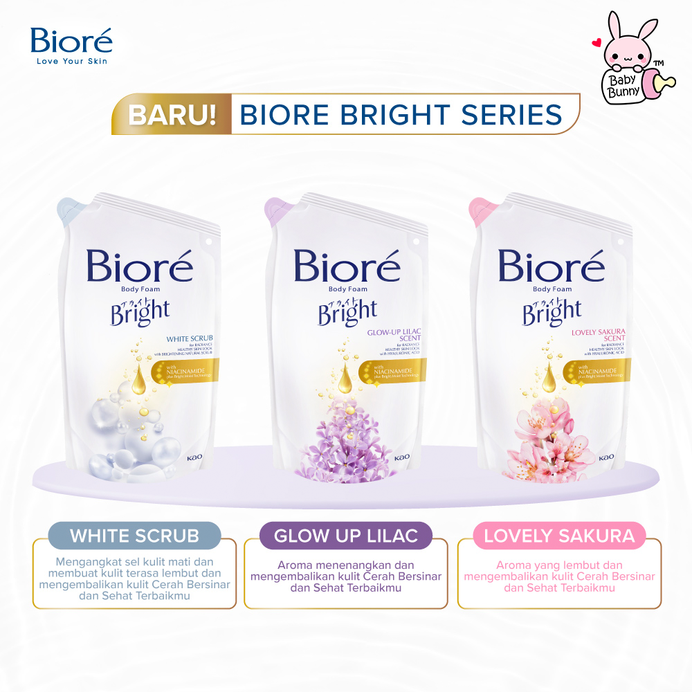 ❤ BELIA ❤ BIORE Body Foam 400ml | Refill Sachet | Moisture Care | Guard Antibacterial | Sabun Mandi Cair Body Wash | BABY BUNNY