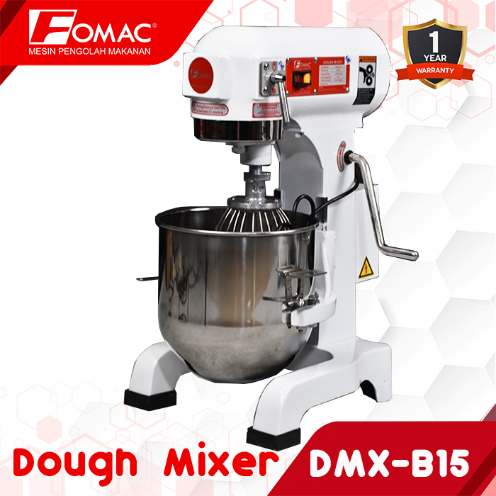 FOMAC Planetary Dough Mixer 15 Liter  DMX-B15 Mesin Pengaduk Pencampur Adonan Roti Kue Tepung Kering