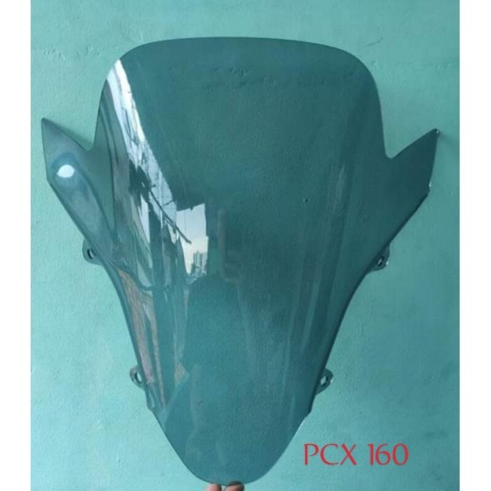 visor pcx 160 model standar bening dan smoke - windshield - bening