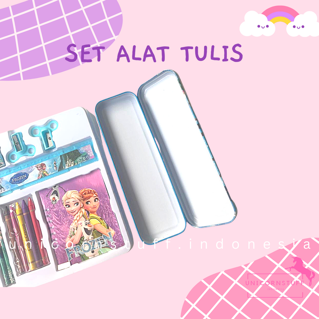 10in1 Paket Alat Tulis Set Stationary Tempat Pensil Perempuan Kado Frozen