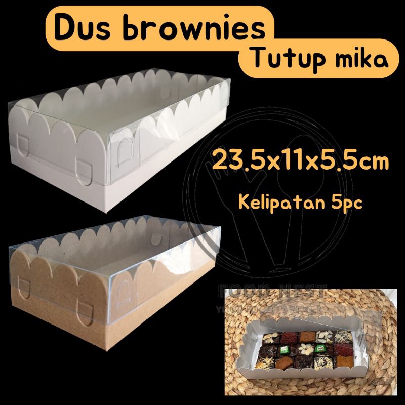 BOX MIKA PUTIH / DUS BOLU / KOTAK PUDING / BROWNIES BOX SMALL MEDIUM LARGE TUTUP MIKA / CAKE BOX MIKA DUS KUE KEMASAN ROTI PACKAGING