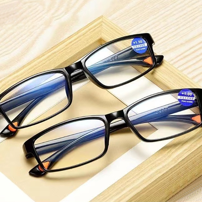 Kacamata Baca Lensa Plus dan Anti Radiasi +1.00 s/d + 4.00 Kecamata Pria Wanita Nyaman dan Jelas saat Membaca Reading Glasses Frame Kcamata Antiradiasi Premium Gaya Rabun Dekat Blue Light Orang Tua Silinder Minus Plus 100 150 200 250 300 350 400 KCP30