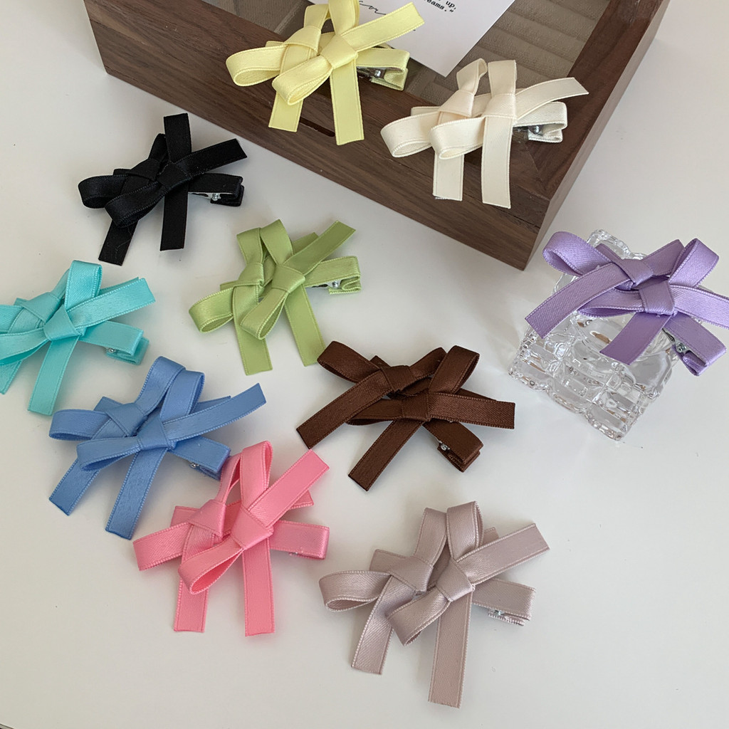 PREMIUM CLASSIC PASTEL COLOR DOUBLE BOW HAIRPIN JENNIE BLACKPINK STYLE JENNI KOREA KPOP AKSESORIS JEPIT JEPITAN RAMBUT HITS INS PONI HAIR BB BOBBY PIN PINS PITA RIBBON KNOT BOWKNOT ANAK GIRL GIRLY WANITA CEWEK KLIP CUTE LUCU