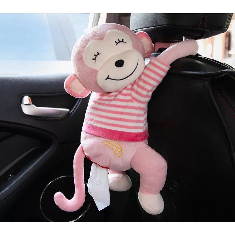Tempat/Cover Tissue Tisu Monkey Monyet Armrest Mobil Bahan Premium