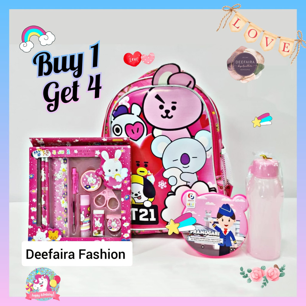 Tas Anak Perempuan Terlaris Buy 1 Get 4 Model Btt12 Lucu Untuk Sekolah Anak Tk Paud Dan SD