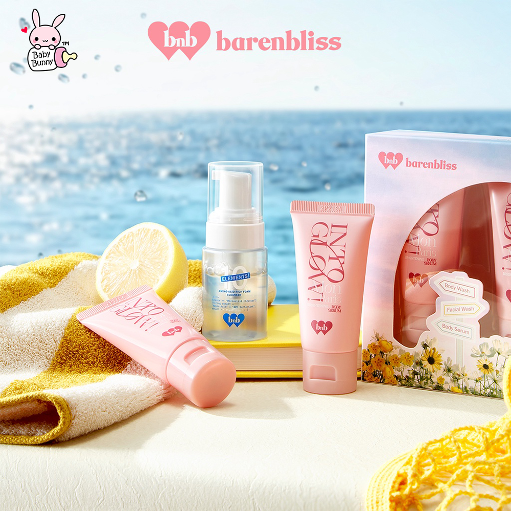 ❤ BELIA ❤ BARENBLISS Clean Up Glow Up Self-Care Travel Kit Mini Size | BNB Body Wash Body Serum Foam Cleanser | B&amp;B | BPOM