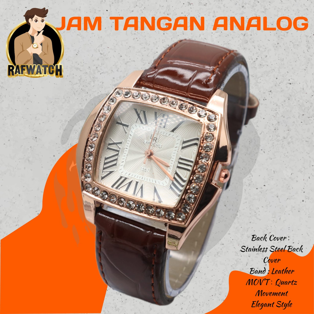 JAM TANGAN WANITA ELEGANT IMPORT STRAP KULIT PERMATA LAROCHE LR01