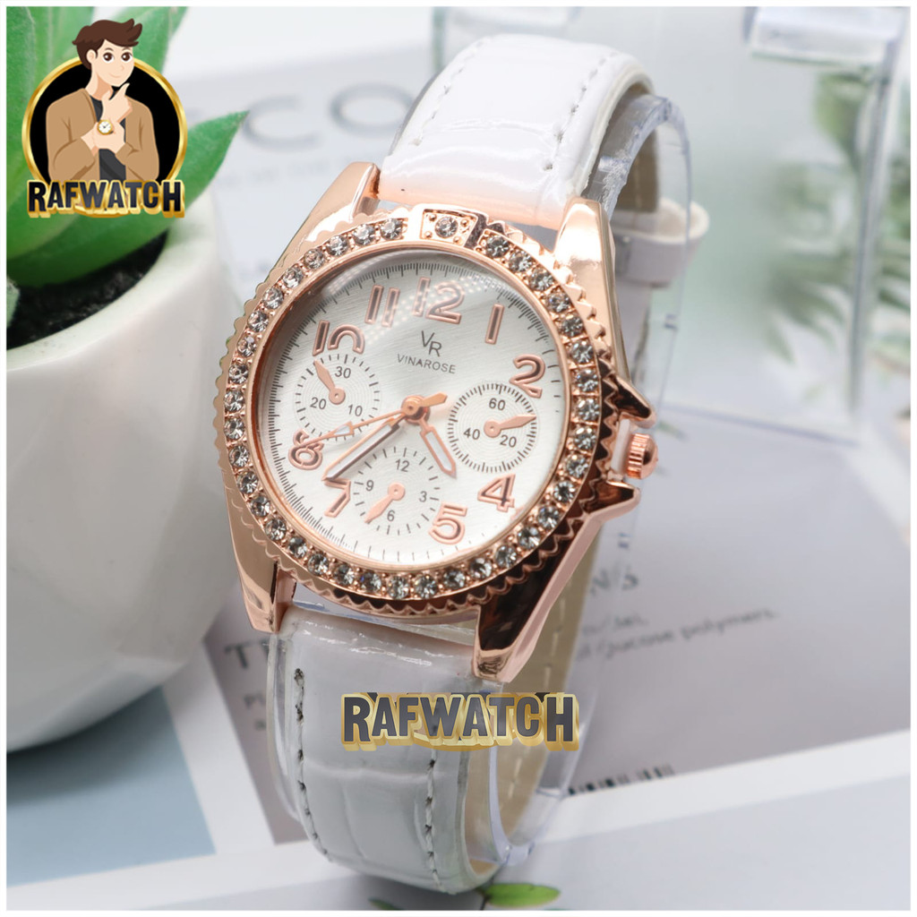 JAM TANGAN WANITA ELEGANT IMPORT STRAP KULIT PERMATA LAROCHE LR03