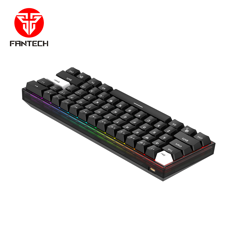 Fantech MK857 MAXFIT61 FROST Wireless Hotswap 60% Mechanical Gaming Keyboard Black - Blue Switch