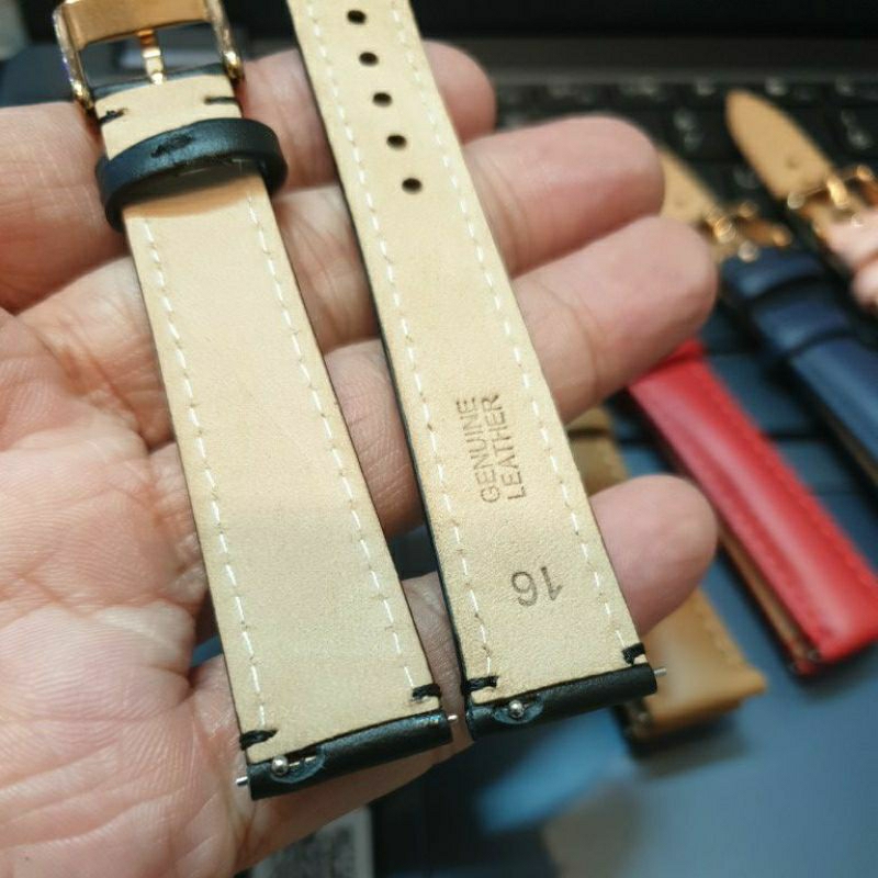 Strap tali jam tangan 5.2.5A kulit asli quick release 1000 % warna polos 14MM 16MM 18MM 20MM 22MM