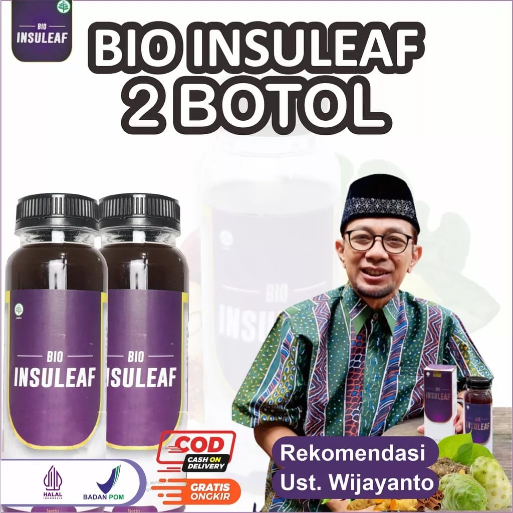 

BIO INSULEAF 2 Botol Original Herbal Cegah Diabetes Bantu Menurunkan Gula Darah Tinggi BPOM Halal