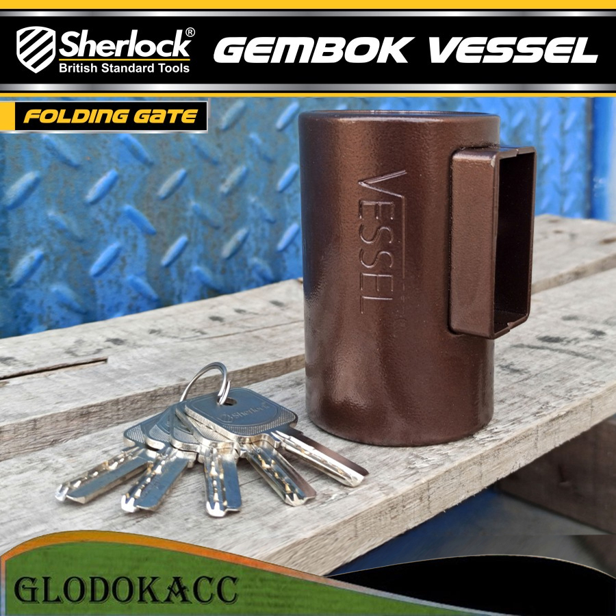 Gembok Tabung Vessel Padlock Anti maling Original Sherlock Untuk Folding Gate