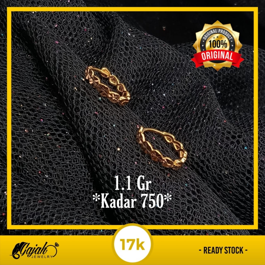 Anting emas 17K - 1.1 Gr Kadar 750 - 5050