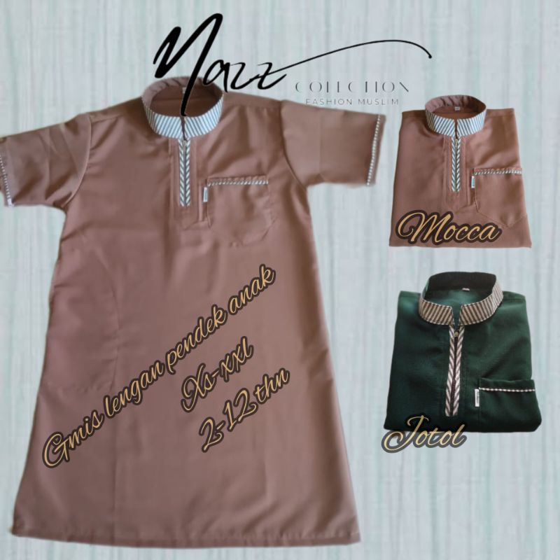 gamis lengan pendek anak pria/jubah anak 2-12 THN /Koko anak