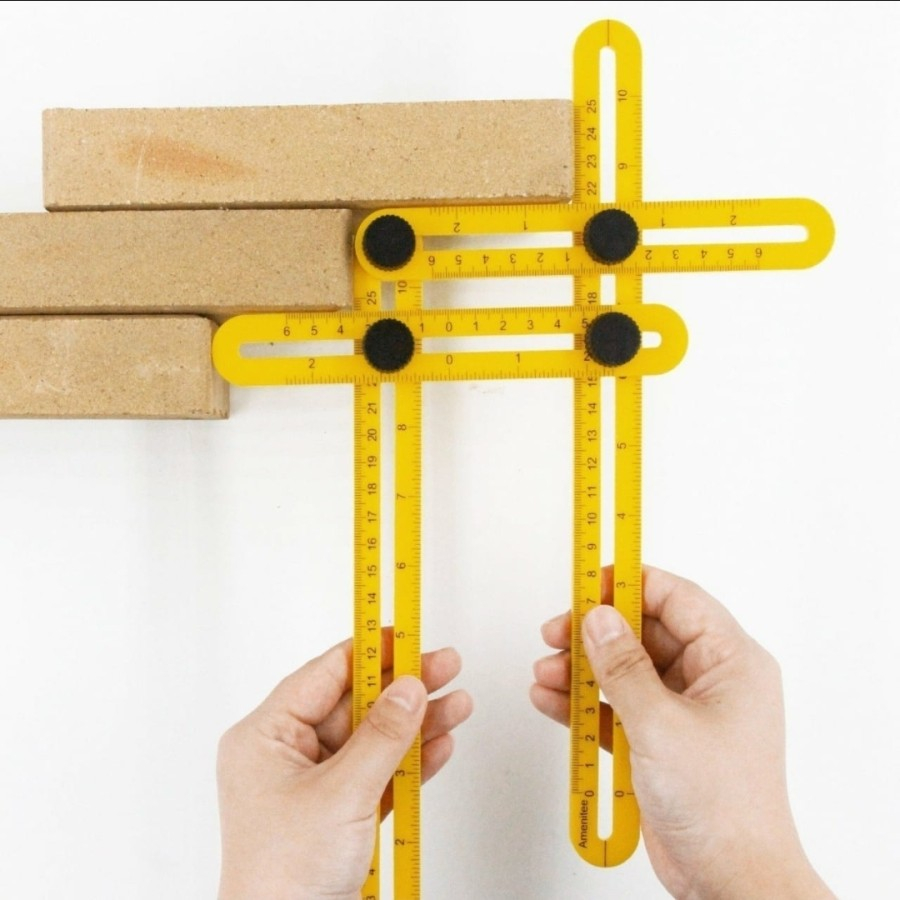 PENGGARIS SIKU LIPAT 4 SISI PENGUKUR SUDUT ADJUSTABLE MULTIFUNGSI