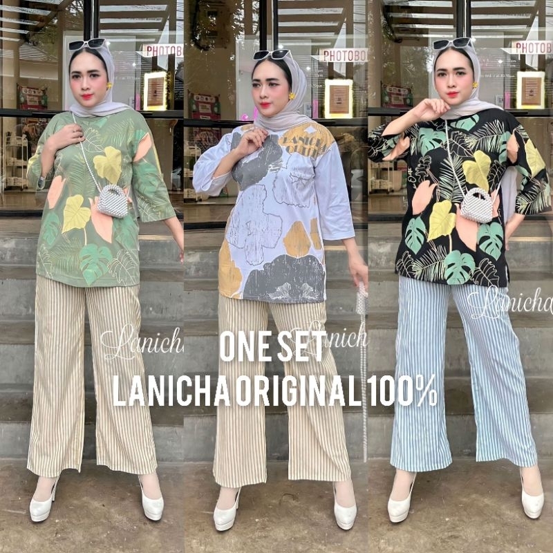 VRN ID - ONE SET KAOS LANICHA OVERSIZE/ONE SET /ONE SET LANICHA/SETELAN CELANA/SETELAN KAOS/SETELAN 