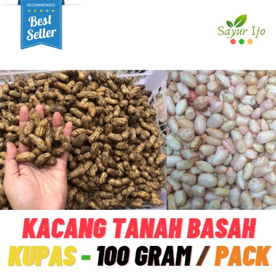 

Kacang Tanah Basah KUPAS KULIT Mentah 100 Gram / Pack Fresh Sayur Segar