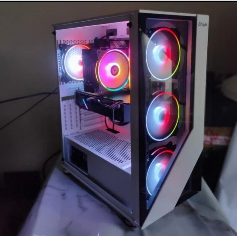 CASING ENLIGHT RAMPAGE WHITE 4FAN RGB [ ATX, m-ATX ]