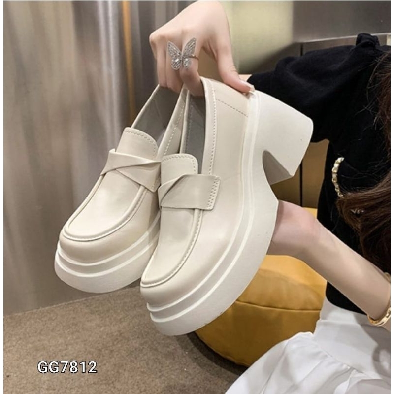 Sepatu Wedges Slop Pum Bukle Fashion Korea GG7812