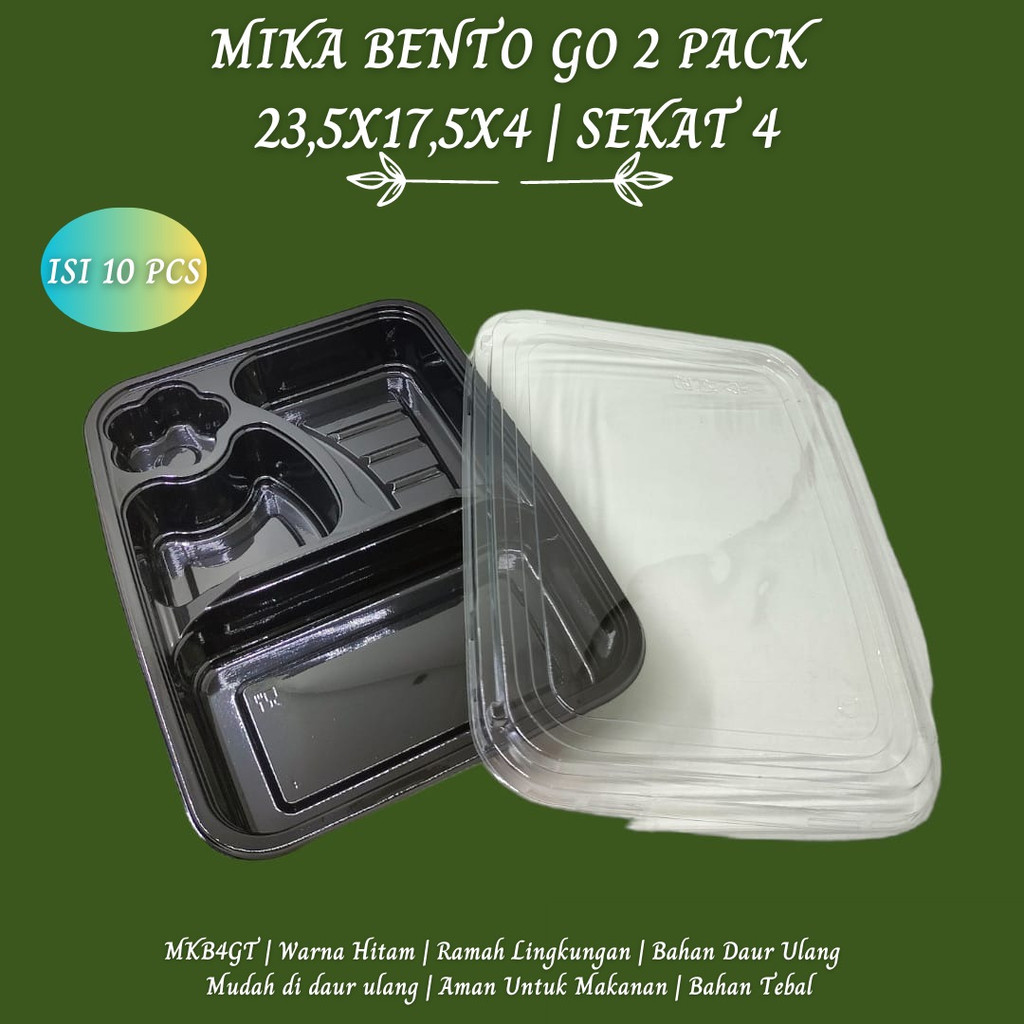 Mika Bento Sekat 4 Partisi Bento (Isi 10 Pcs-MKB4GT)