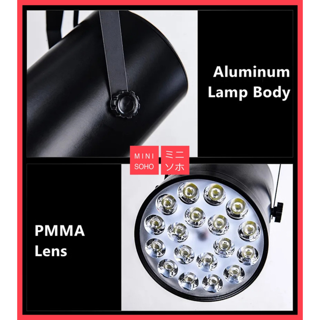 Lampu Sorot LED 7W / 12W Track Rell Spot Light Rail Rel Spotlight Hitam / Putih