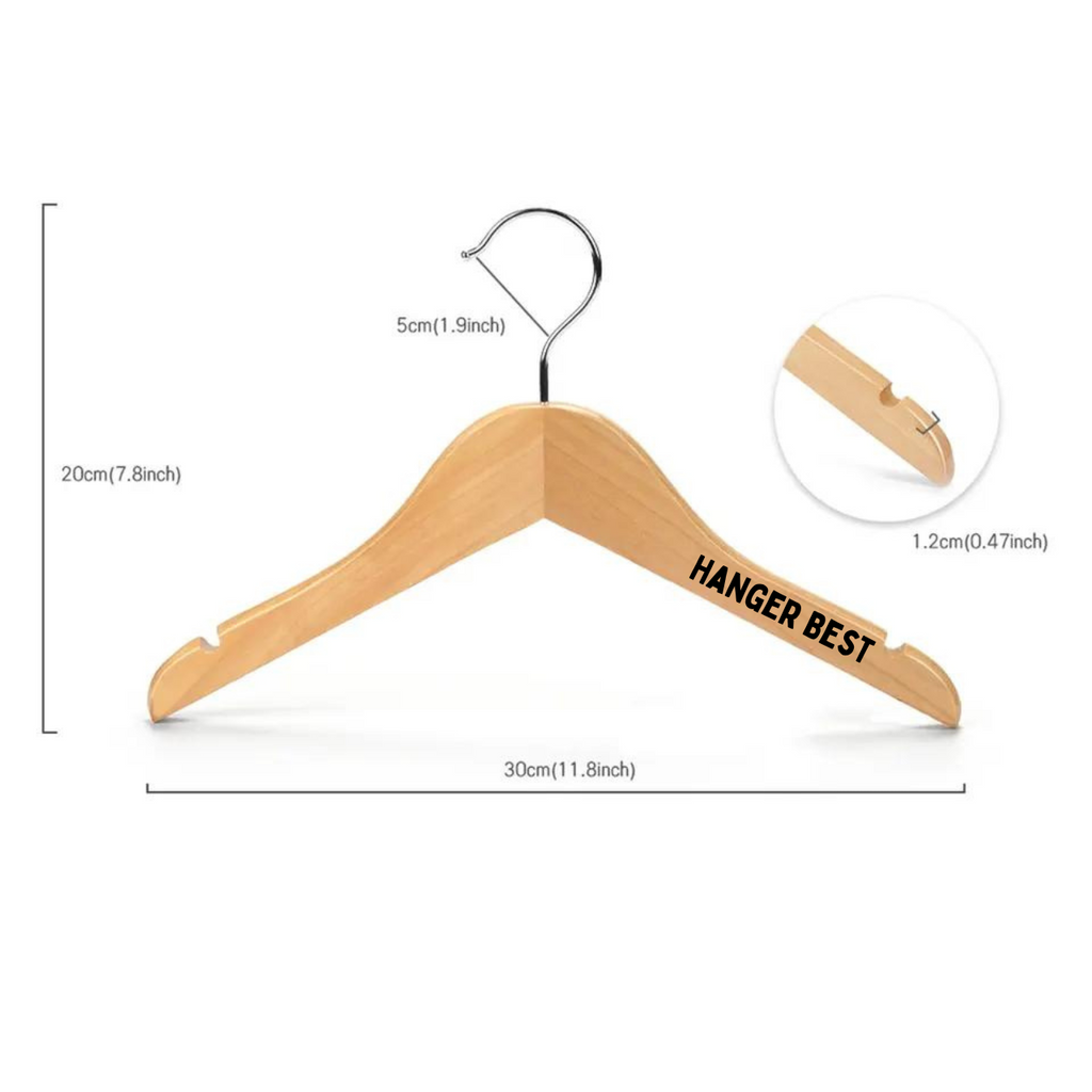 Hanger Kayu Anak (Wood) Warna Natural / Gantungan Baju