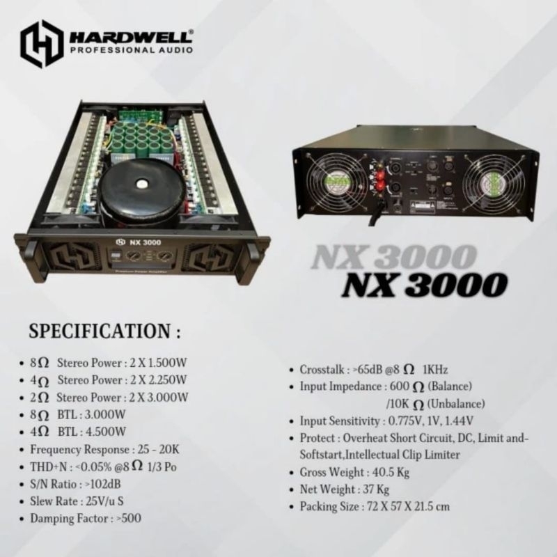 Power Hardwell NX 3000 Original Amplifier HARDWELL NX3000