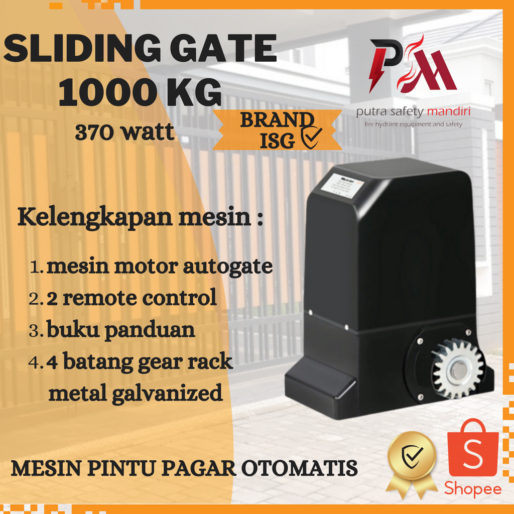 MESIN PEMBUKA PINTU PAGAR OTOMATIS BUKA TUTUP JARAK JAUH SLIDING GATE AUTOMATIC ISG