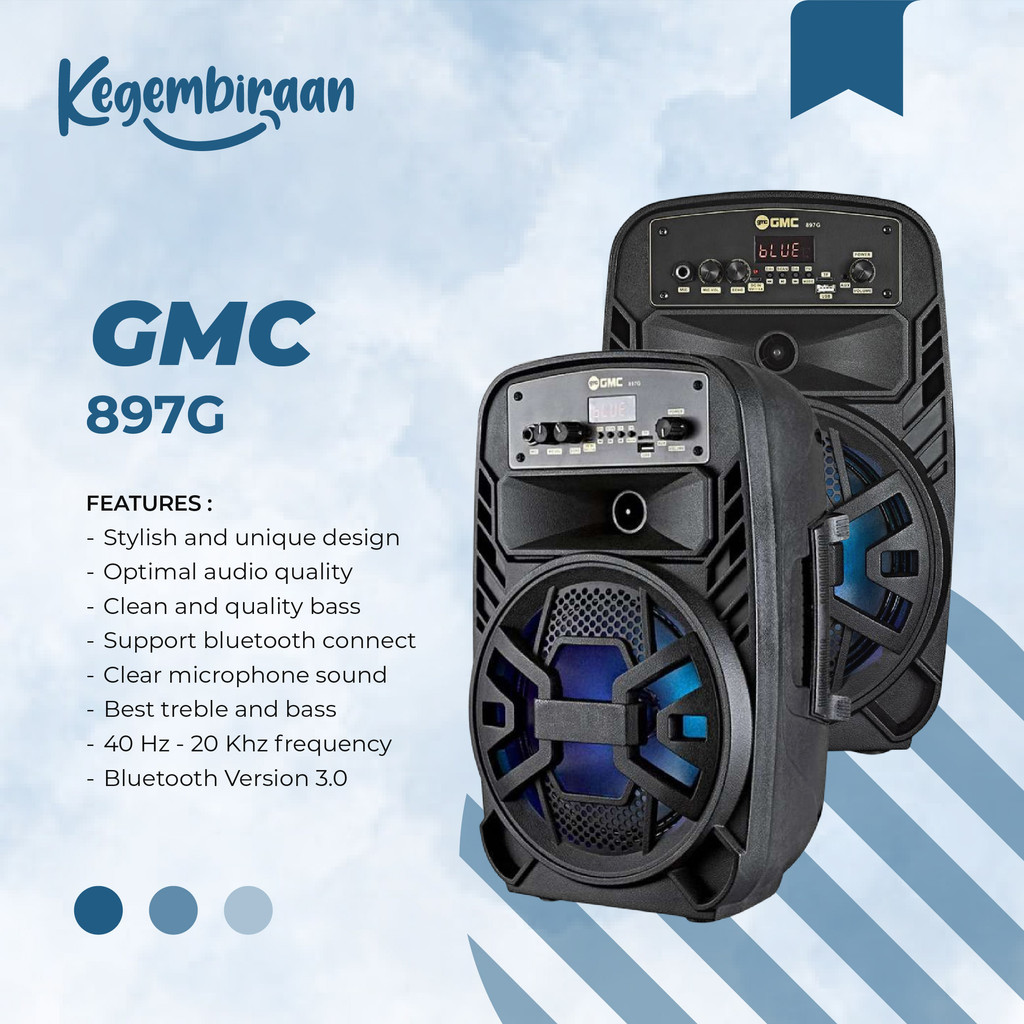 Speaker Bluetooth Portable GMC 897G 8 inch Karaoke