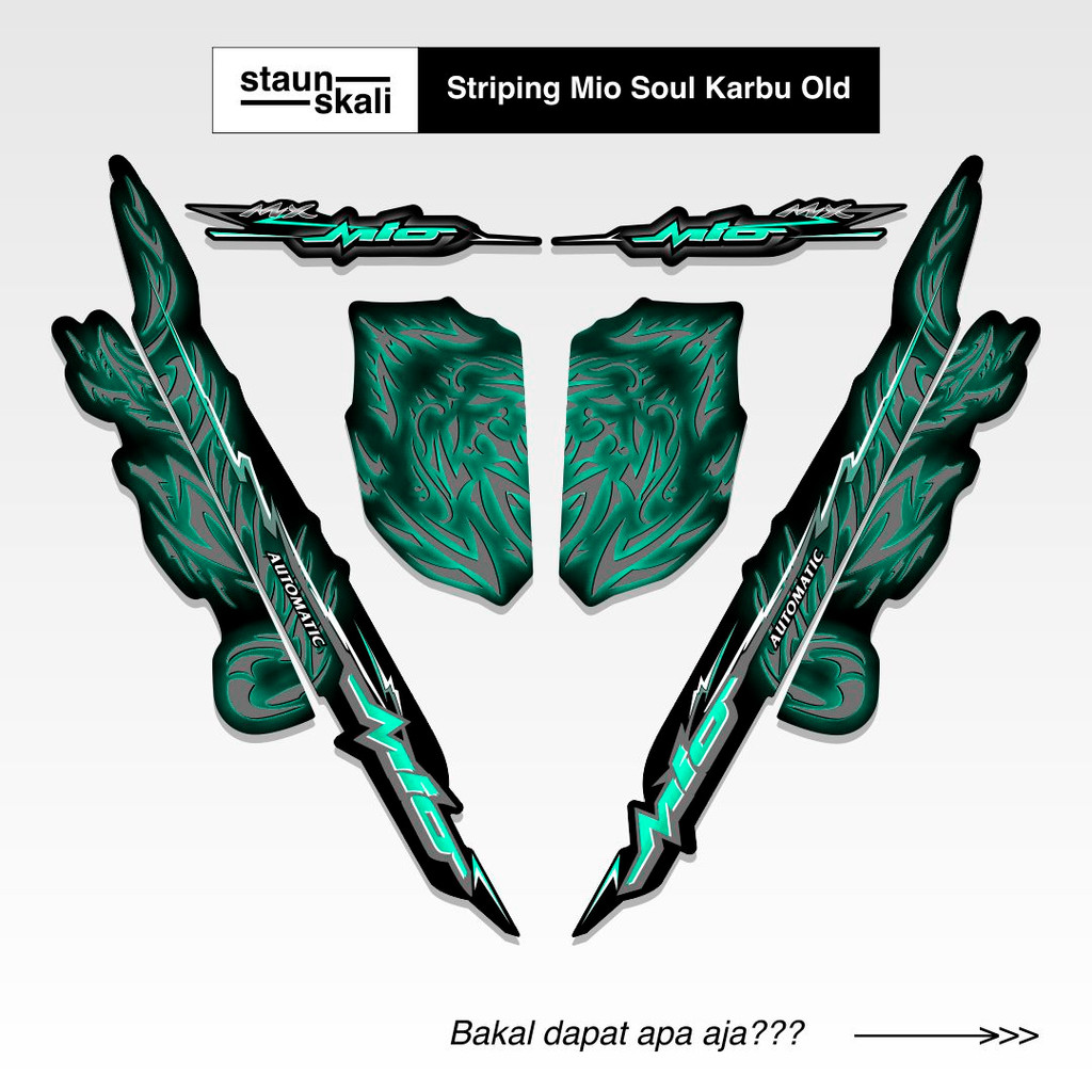 Striping Mio Soul Karbu Variasi (1) Api Custom Original Full Body 2007 2008 2009 2010 2011 2012 Lama