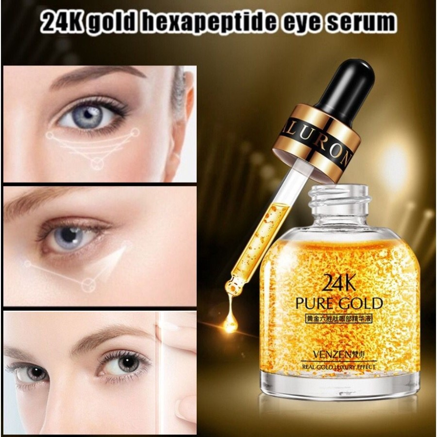 VENZEN SERUM GOLD 24 K GLOWING PURE GOLD 24K 30ML GOLDEN EYE ESSENCE