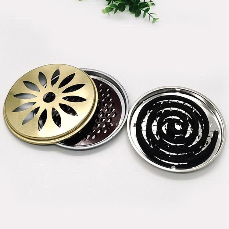 Tempat Obat Nyamuk Bakar Stainless Set / Wadah Obat Nyamuk Bakar / Mosquito Coil Holder Tatakan Obat Nyamuk Bakar / Tempat Bakar Obat Nyamuk / Alas Obat Nyamuk Piring Obat Nyamuk Coil Aman Anti Kebakaran /