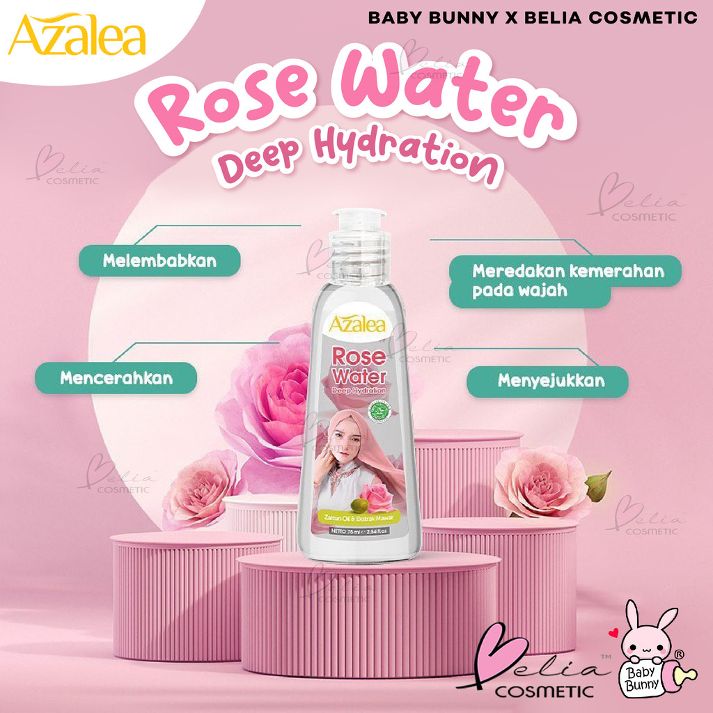 ❤ BELIA ❤ AZALEA Rose Water Deep Hydration 75ml | Zaitun Oil &amp; Ekstrak Mawar | BPOM