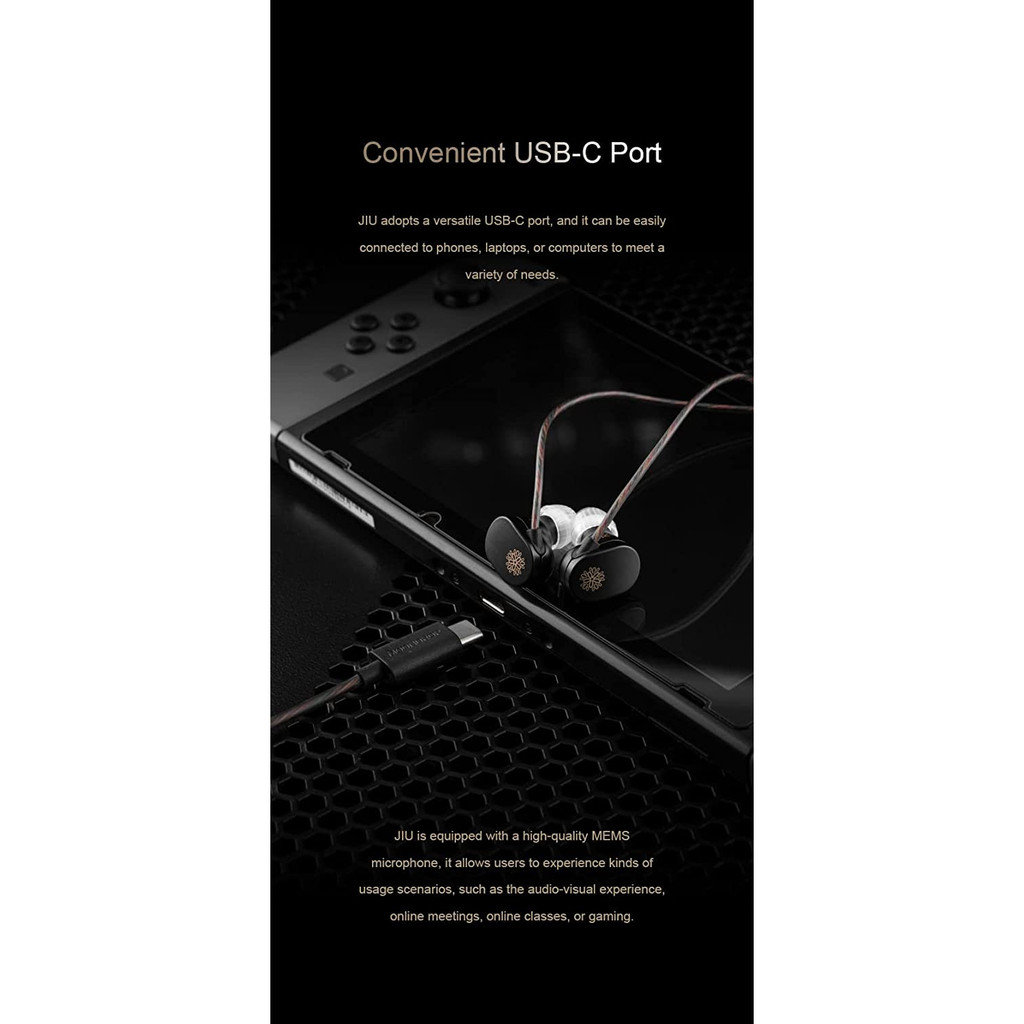 Moondrop JIU 10mm Dynamic Driver In-Ear Monitor DSP Moon Drop Jiu IEM