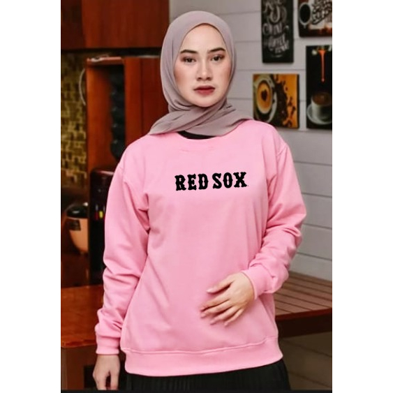 Kaos Lengan Panjang RED SOX / Kaos Sweatshirt / Atasan Wanita / Atasan Wanita Lengan Panjang