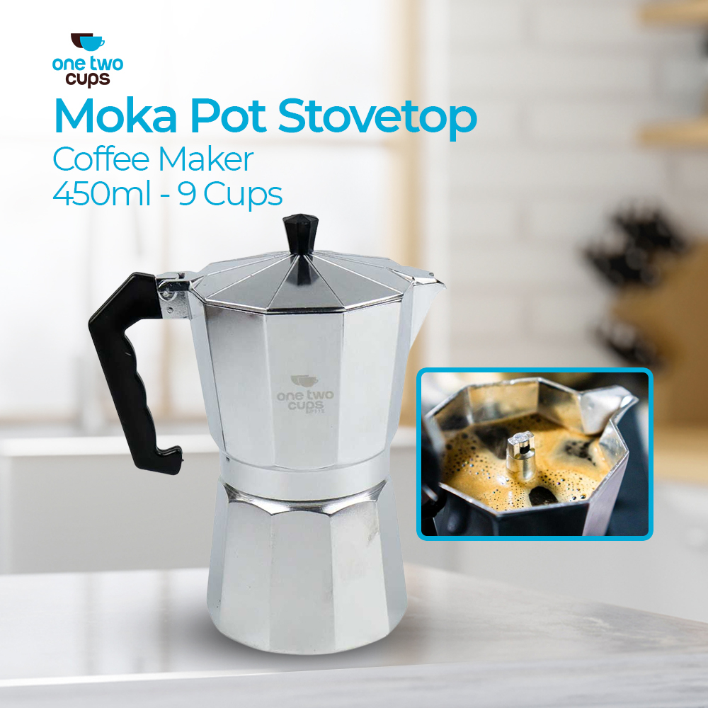 Coffee Maker Moka Teko Stovetop Filter 450 ml 9Cup - JF112 - Silver