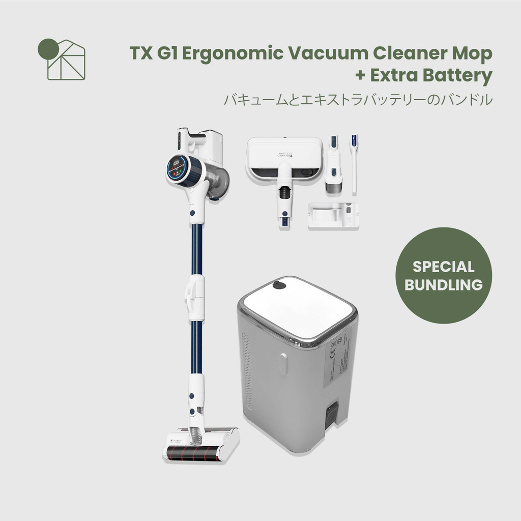 Kanso Living TX G1 Ergonomic Vacuum Cleaner Mop+Extra Battery