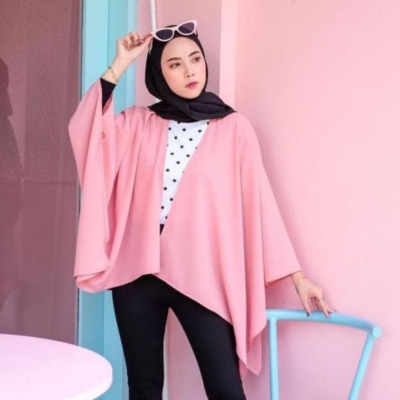 Batwing Outer Cardigan Model Kelelawar Ukuran All size Bahan Crinckle