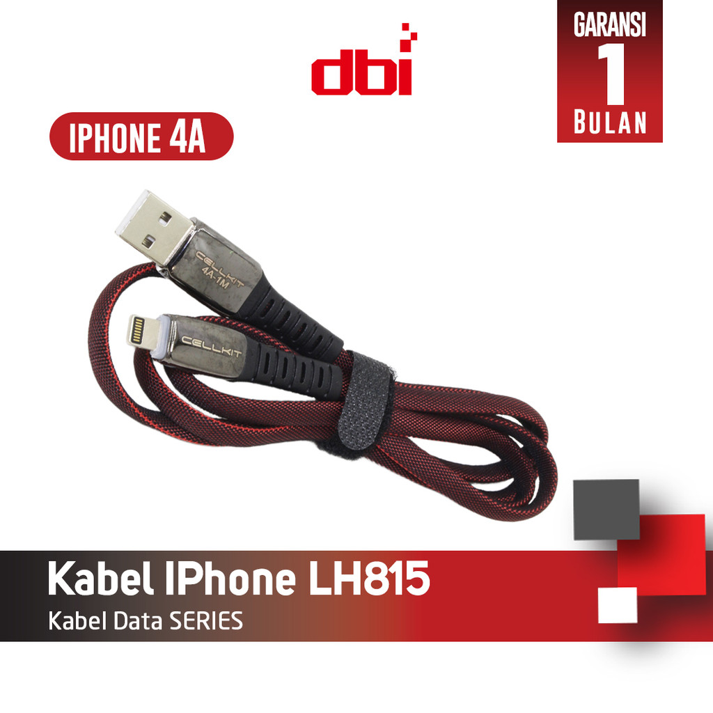 Kabel Data Flat Micro USB Type C IPhone Lightning 100cm LED FAST CHARGING 4A CELLKIT LH815