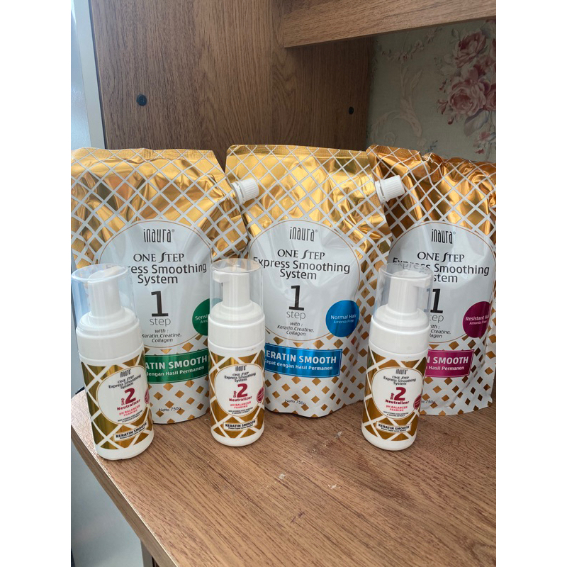 'BARU' INAURA one step express smoothing , INAURA SMOOTHING , INaura pelurus , Obat smoothing inaura