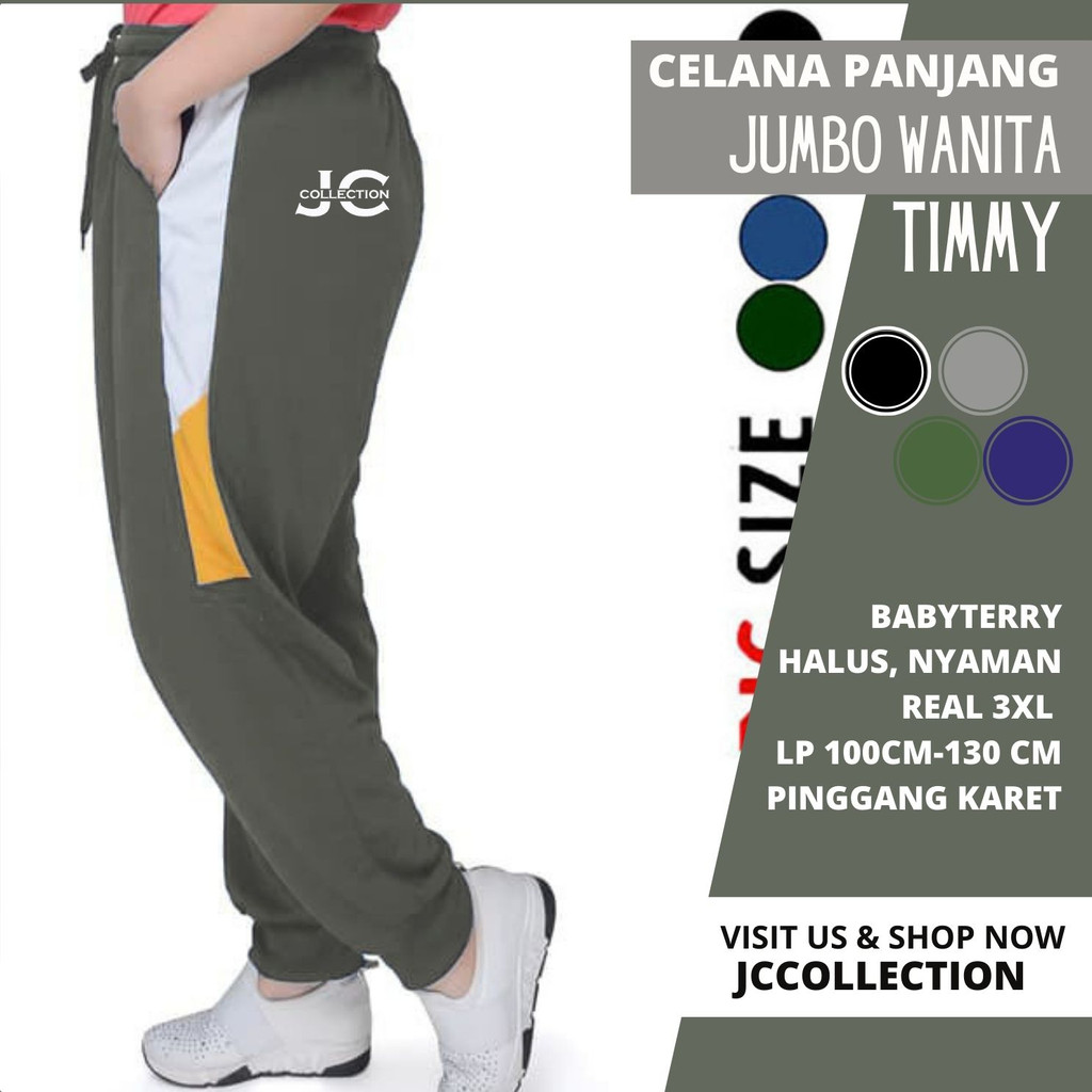 Celana Wanita Jumbo 3XL Big Size Jogger Pants / Celana Training Jumbo Wanita Sweatpants -JCCollections