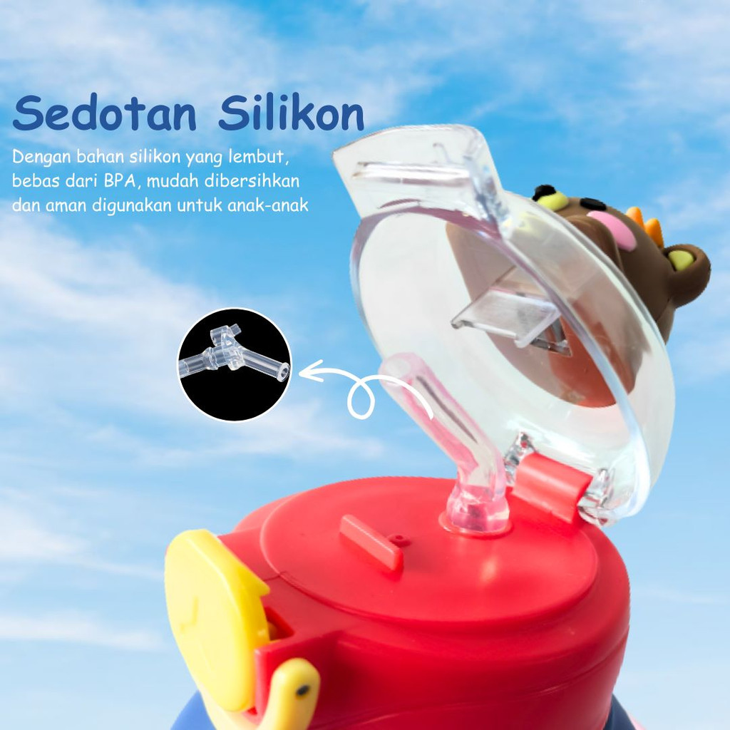 Botol Air Minum Sekolah Aksesories Anak Boneka Karakter Viral 550ML Bpa Free