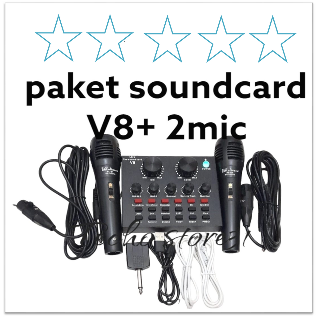 Smartfish Sound Card V8 Mixer Audio SoundCard Untuk Live Windows Bluetooth Audio USB External Soundc