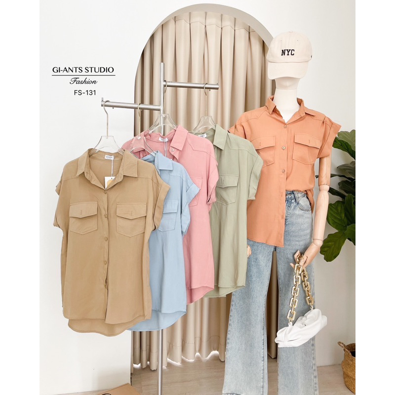 KEMEJA GIANTS BASIC BLOUSE IMPORT BANGKOK (BJFS131)