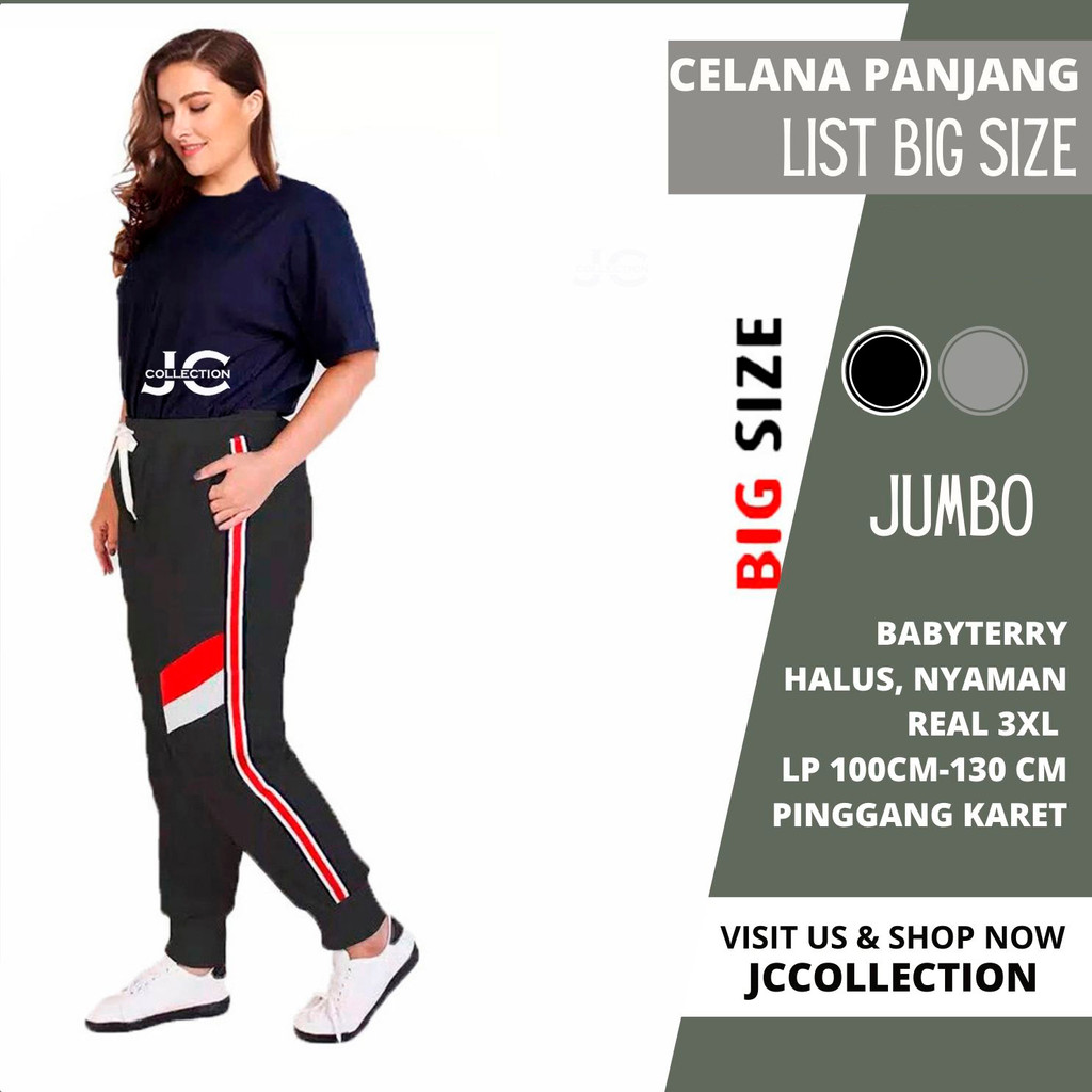 Celana  Wanita JUmbo 3XL Jogger  Big Size Ketrin / Long Joger Pants Woman - JCCollections