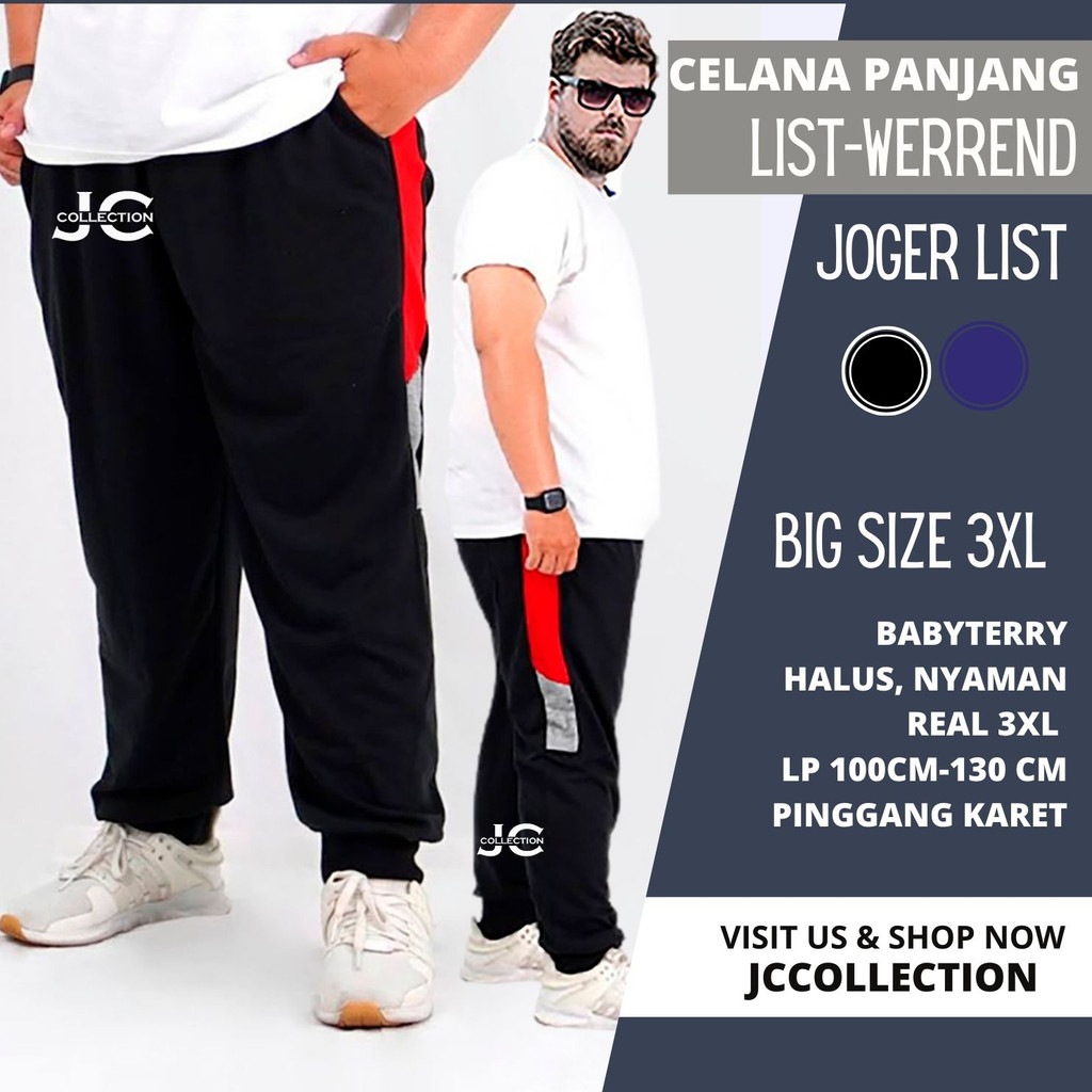 Celana Jogger Big Size 3XL Werrend / Sport Joger Pants Jumbo Size 3XL Pants -JCCollections