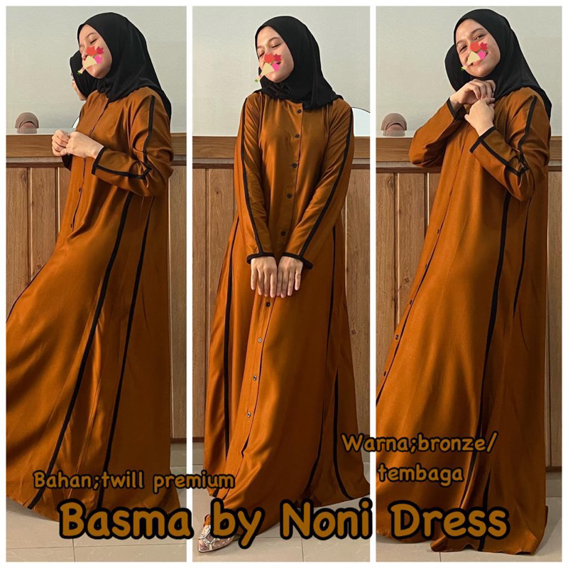 Daster Arab Noni BASMA Maxi Dress Gamis Twill Premium Best Seller