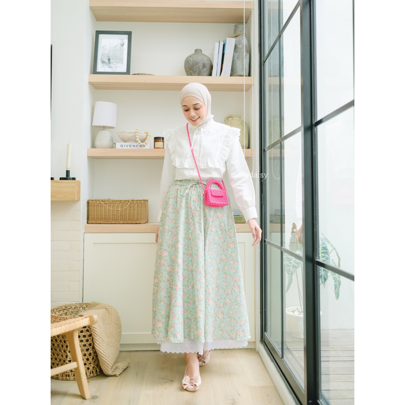 dbydaisy Noona Skirt | Rok Vintage | Rok bunga | korea skirt | Cottagecore Skirt